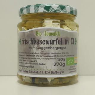 Frischkäsewürfel in öl